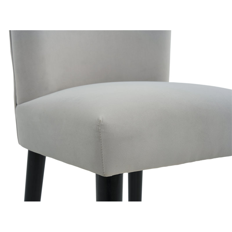 38.25'' H Solid Wood Velvet Counter Stool, Gray