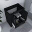 Meuble-lavabo moderne 30 po noir avec poignées rondes en nickel brossé Boston seulement-61704566