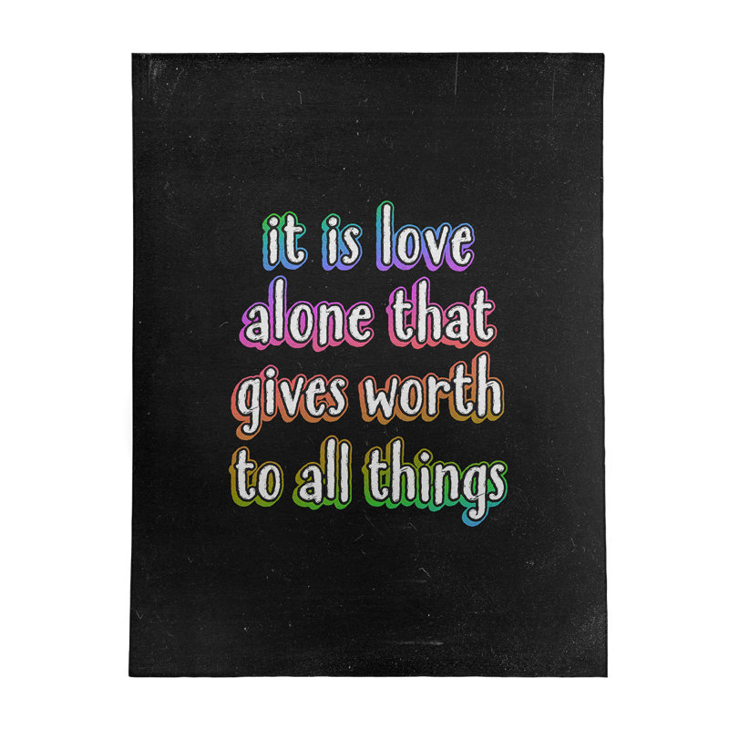 Tapis en polyester tableau noir style "love, Rectangle 5 pi x 7 pi