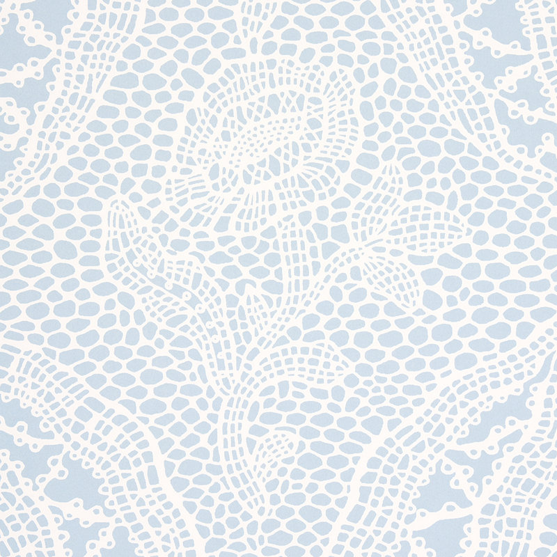 Cosette Lace Wallpaper, Cornflower