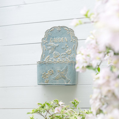 Jardinière murale en métal rustique pour plantes d'intérieur / extérieur, fleurs fraîches et artificielles, décoration murale de ferme pour jardin extérieur