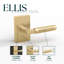 Mega Handles Ellis Dummy Poignées de porte - Paquet de 2 poignées de porte, poignée anti-rotation pour porte d'entrée / garde-robe et portes françaises - Laiton satiné-131560061-131560063-131560067