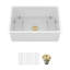 Évier de cuisine rectangulaire encastré en argile réfractaire simple en céramique L 30 po x l 18 po avec grille d'évier et crépine