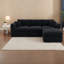 Canapés modulaires à compression en mousse de chenille noire 106,7 po, salon moderne