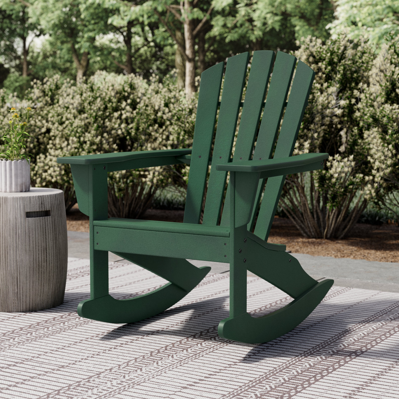 POLYWOOD® Palm Coast Rocking Adirondack Chair, Green