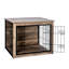 Double- Medium Wooden Dog Kennel - Versatile Indoor Pet Fixture Crate With Two Accesses