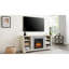 Support de foyer électrique encastrable 18 po avec effet de pierre, moderne, blanc, pour téléviseurs de 65 po, grande étagère de rangement pour téléviseur, insert, espace généreux