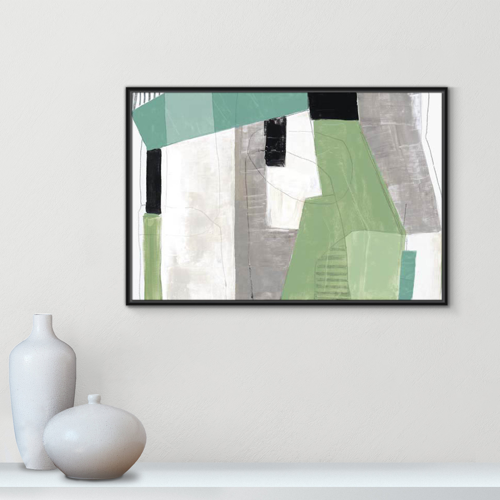 Evergreen Essence Print, 25.5" H x 37.5" W x 2" D, Black Floater Frame - Fine Art Canvas Print, No Mat