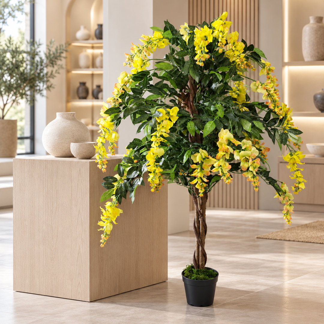 120 cm H Faux Palm and Foliage Tree Plant in Plastic Pot Liner