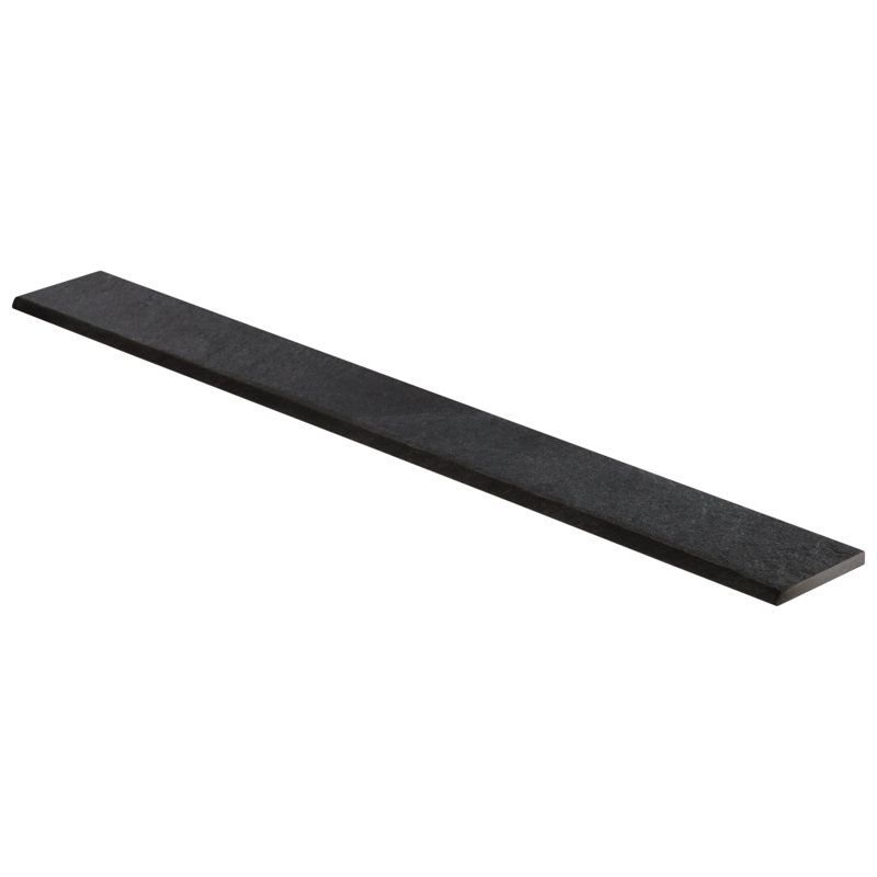 Charcoal Black Matte Porcelain 3x24 Waterproof Bullnose Trim