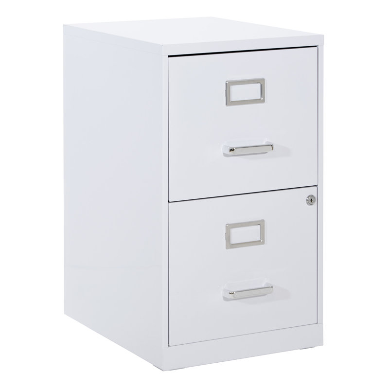 14.25'' Wide 2 -Drawer Steel File Cabinet, White