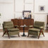 Mid Century Upholstered Arm Accent Chair with Solid Wood Legs