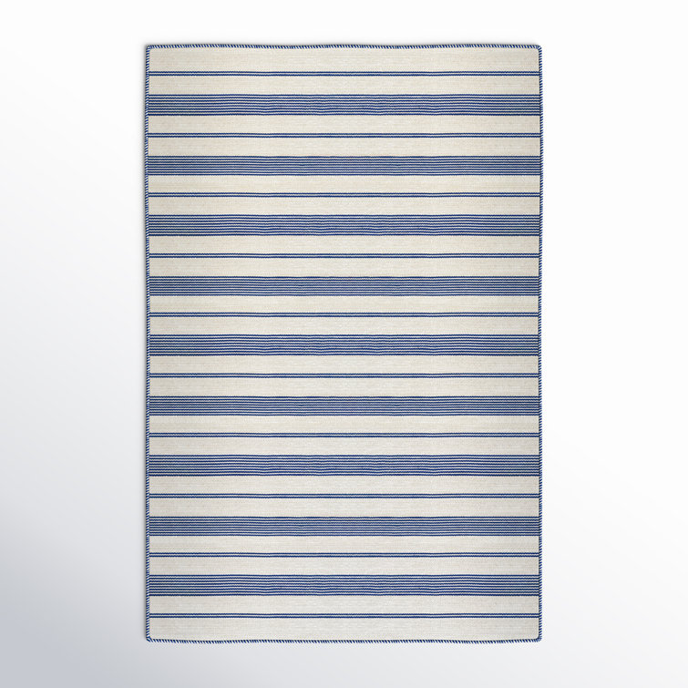 Perci Striped Handmade Navy Area Rug