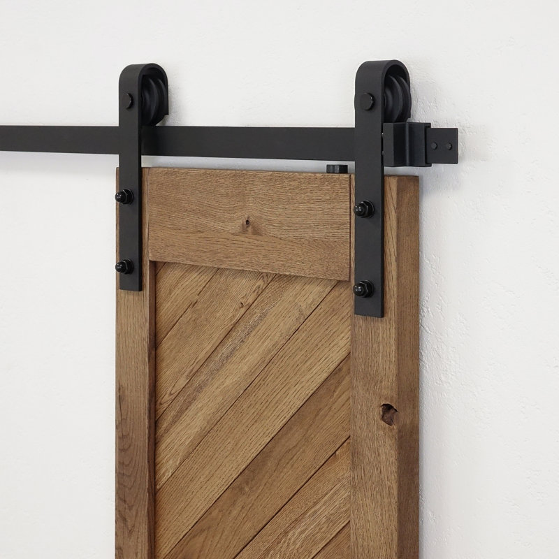 Solid Oak Barn Door Unfinished, Brown;Brown Oil