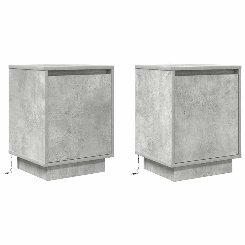 Daphane 38cm W Manufactured Wood Bedside Table, Concrete Grey