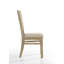 Ensemble de 2 chaises d'appoint en tissu avec cadres en bois massif et finition vieillie pour salle à manger, 19 de large, blé