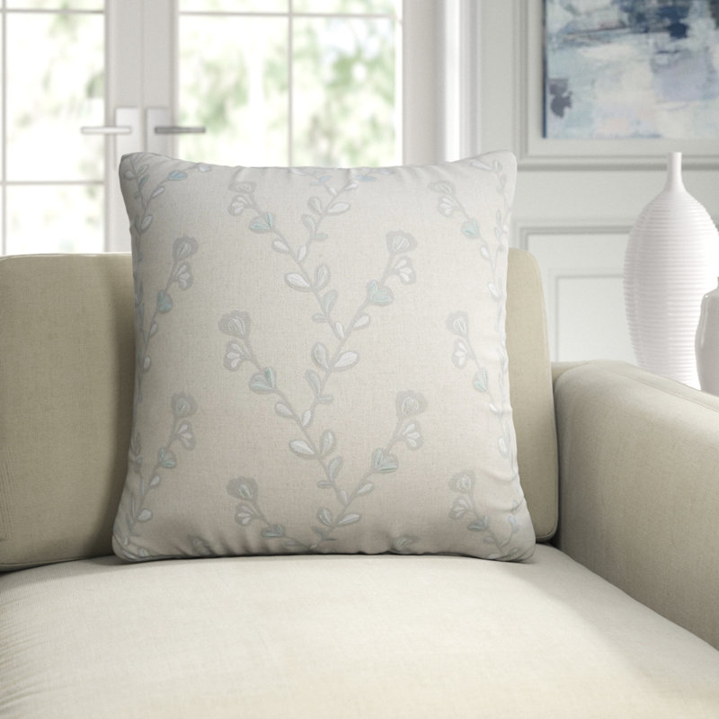 Willow Pillow Cover & Insert, Spa, Square 22"