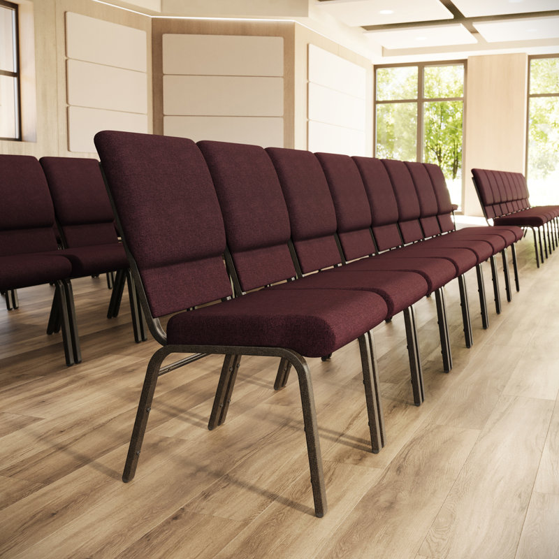 Chaise d'église empilable en tissu Mikolaj, Mauve