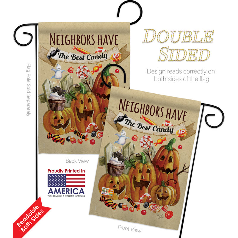 Double Sided 18.5 in. H x 13 in. W Polyester Halloween Flag set