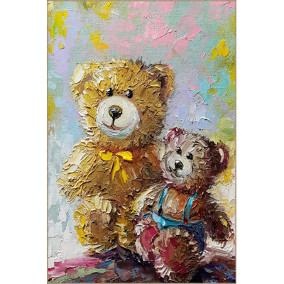Machine Washable Bear Patterned Decorative Woven Base Rug