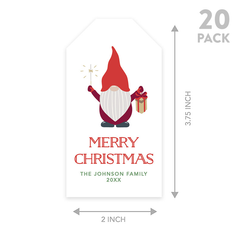 Étiquettes personnalisées personnalisables Merry Christma Gnome