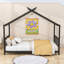 Lit plateforme simple en métal avec toit de maison-1257950220