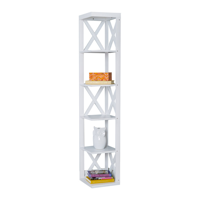 Bibliothèque d'angle à 5 niveaux Decarri, Blanc