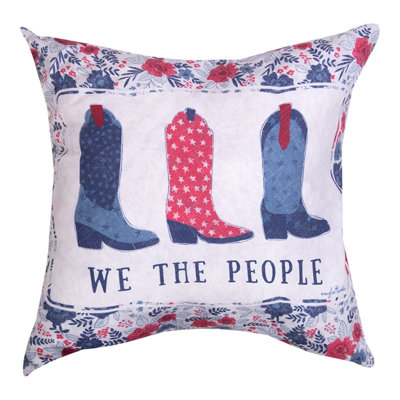 Coussin décoratif patriotique intérieur / extérieur 18 po x 18 po Land That I Love Climaweave