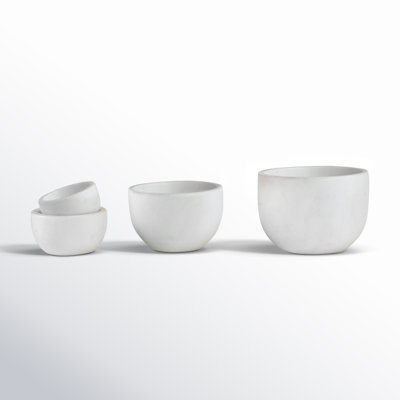 Brooksville White Marble Bowls (Set Of 4)