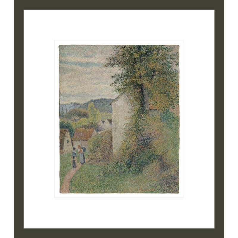 «The Path» par Camille Pissarro - estampe numérique encadrée, H 15,59 po x l 13,75 po