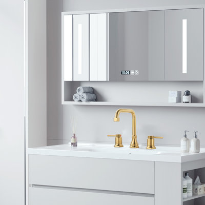 8 po Robinet pour salle de bain à poignée double avec drain inclus	