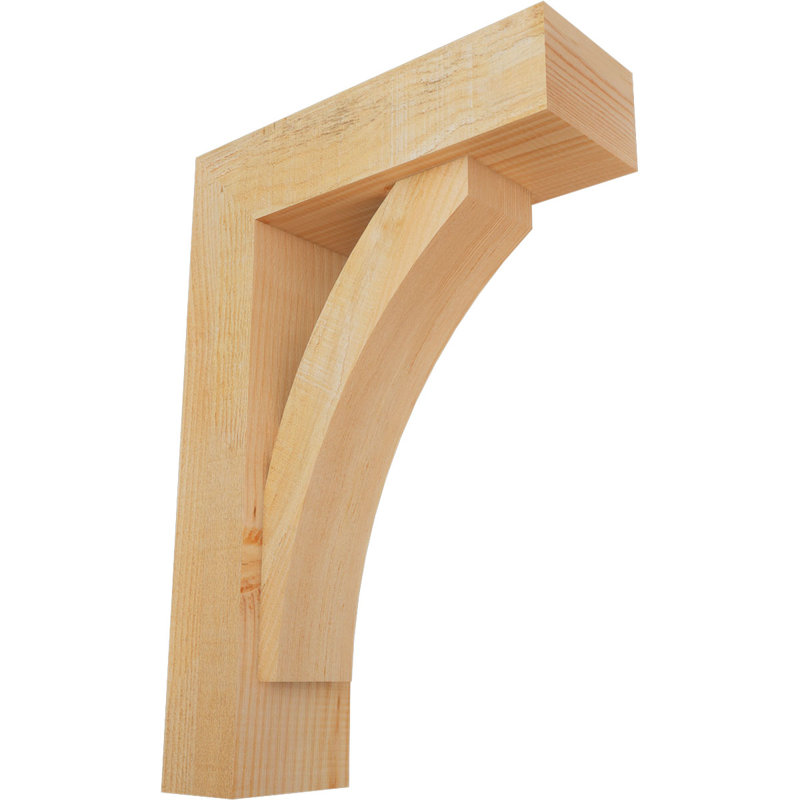 Thorton Block Bracket with Offset Brace, 26 x 18, 6"W Douglas Fir (Rough Sawn)