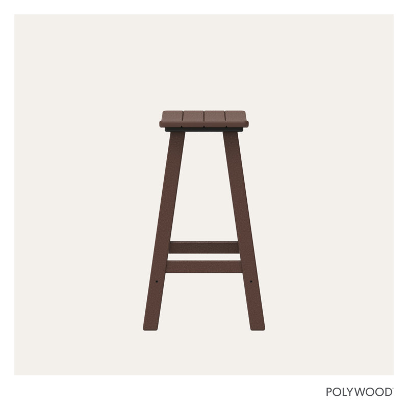 Tabouret de bar de jardin POLYWOOD, Acajou, H 24,75 po