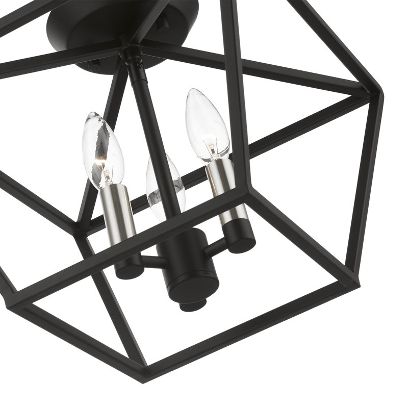 Plafonnier semi-encastré 3 lumières 12,5 cm Veasey, Noir