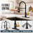  Single-Handle High-Arc Pull-Down Kitchen Faucet with Deck Plate-856708880