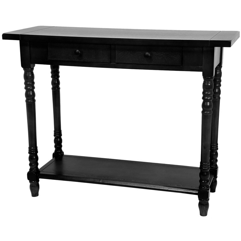 Console avec 2 tiroirs pour vestibule, Noir