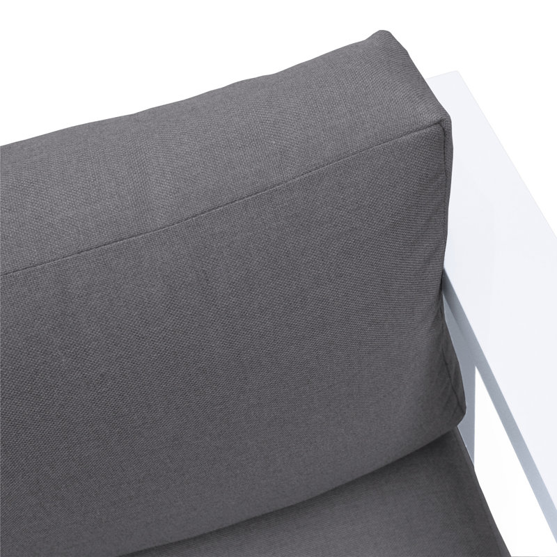 Canapé d'extérieur en aluminium gris foncé et blanc Granto