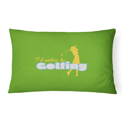 « me veux » plutôt qu’une femme de golf sur un coussin intérieur/extérieur vert