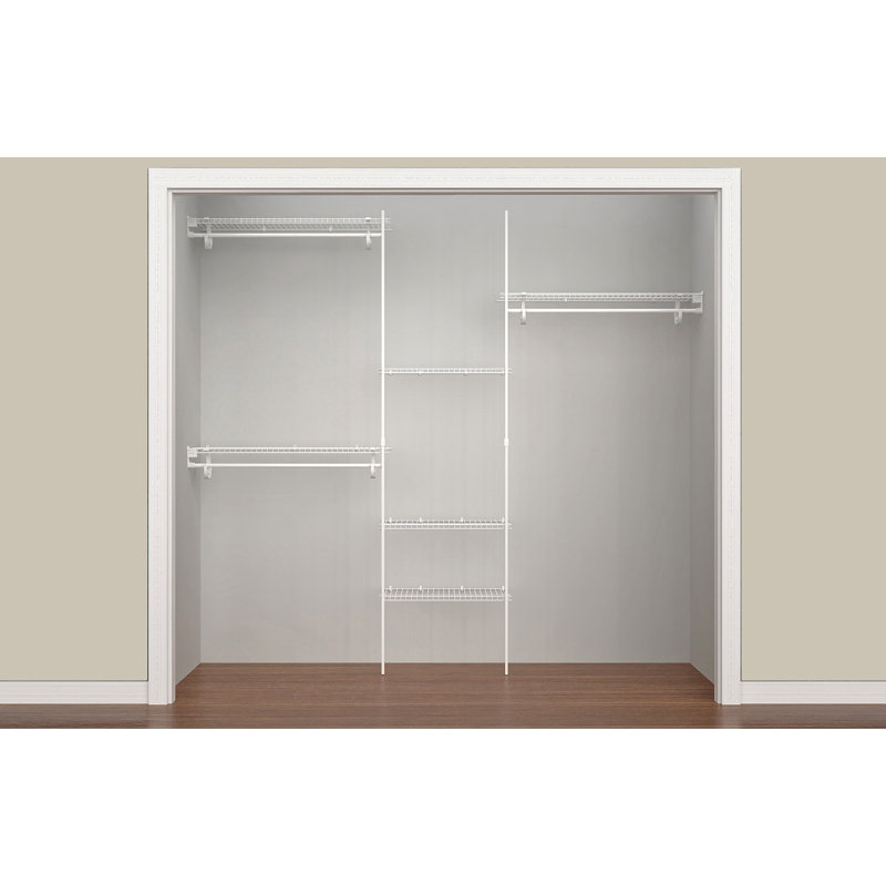 60" W - 96" W SuperSlide Fixed Mount Wire Closet Organizer Kit