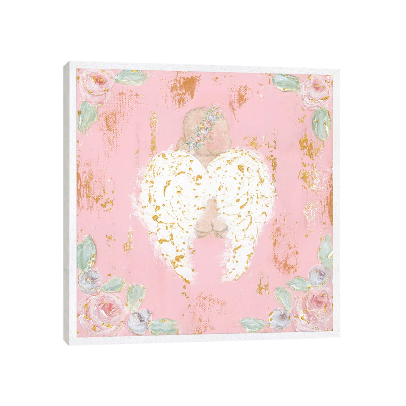 Avery Angel by Ashley Bradley - Painting on Canvas, White Framed, 45.72 cm H x 45.72 cm W