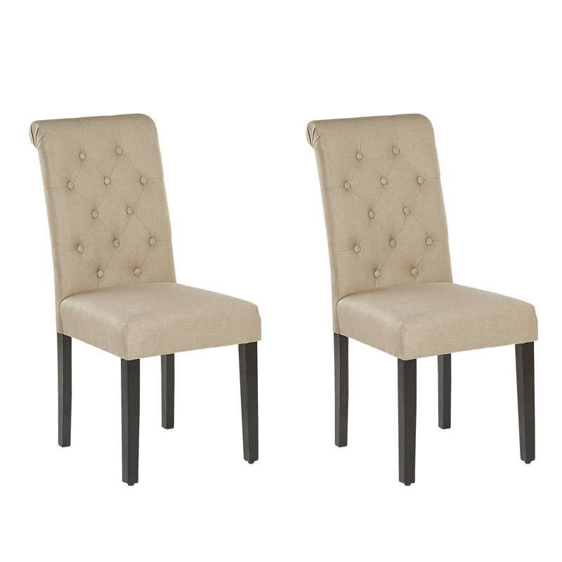 Lamoille 51cm H Tufted Upholstered Dining Chair, Beige