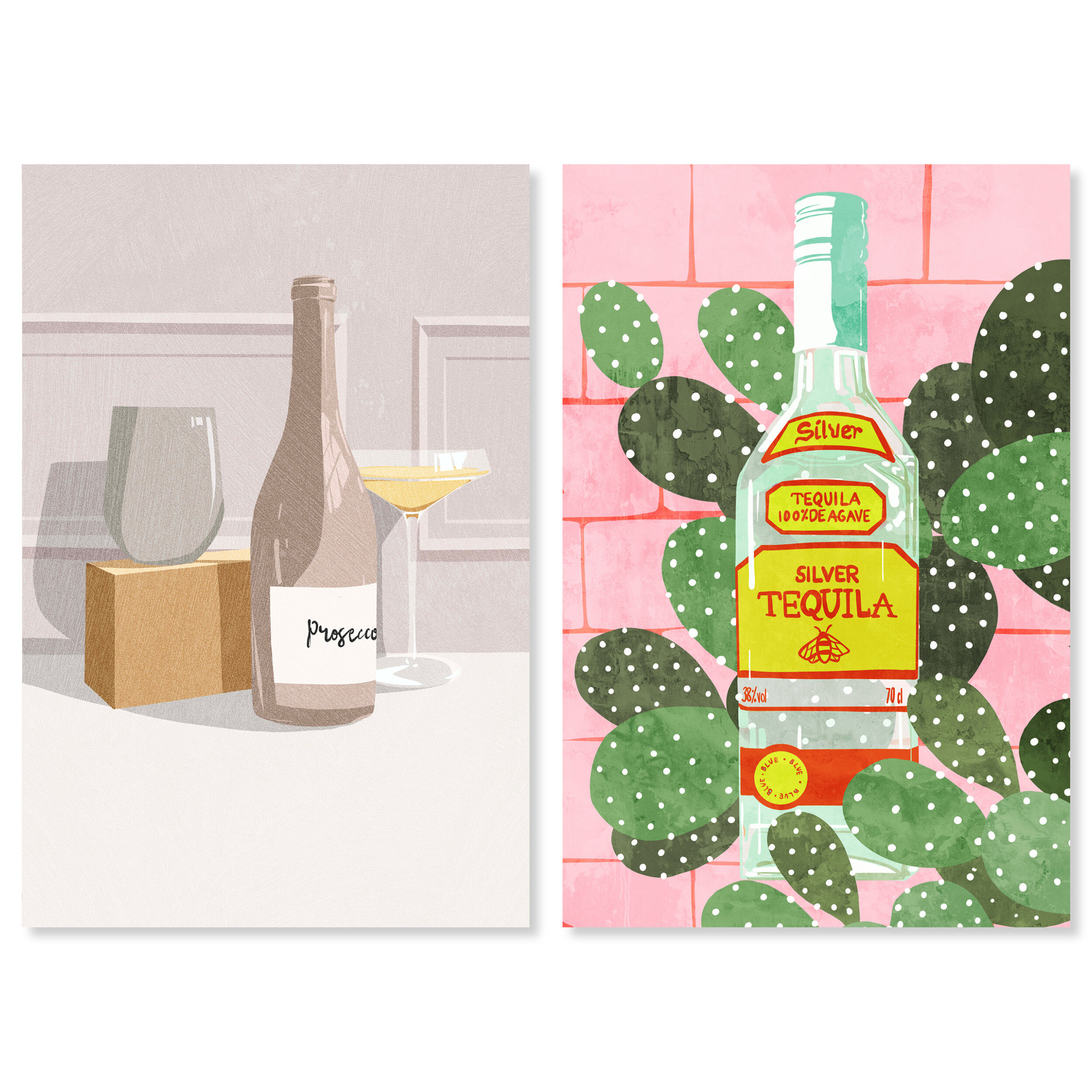 Oliver Gal Tequila And Drinks On Canvas 2 Pieces Painting | Wayfair