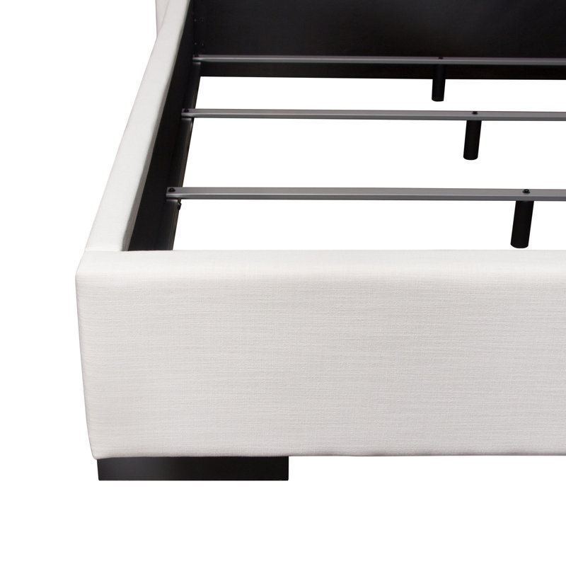 Seattle Eastern King Bed With Vintage Wing In White Linen, King