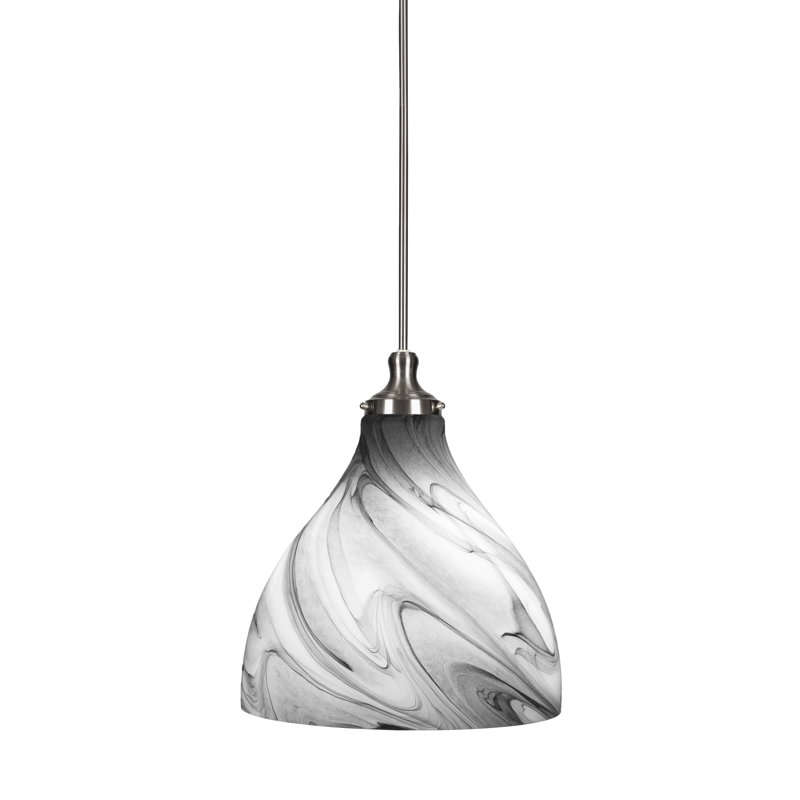 Luminaire suspendu Juno, Nickel brossé, H 19 po x l 16 po x P 16 po