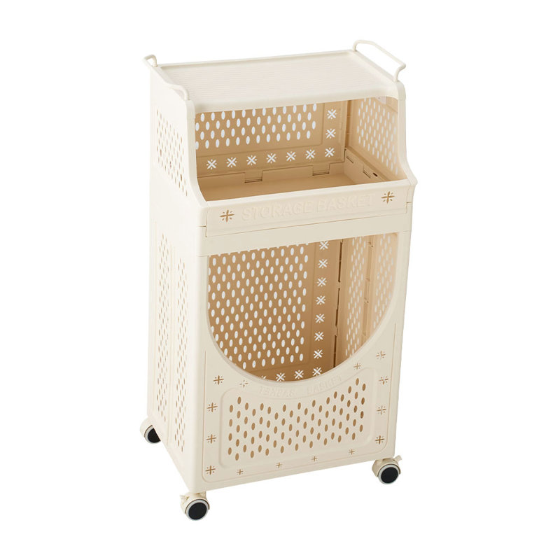 72cm H x 39.5cm W Utility Cart with Wheels, Beige
