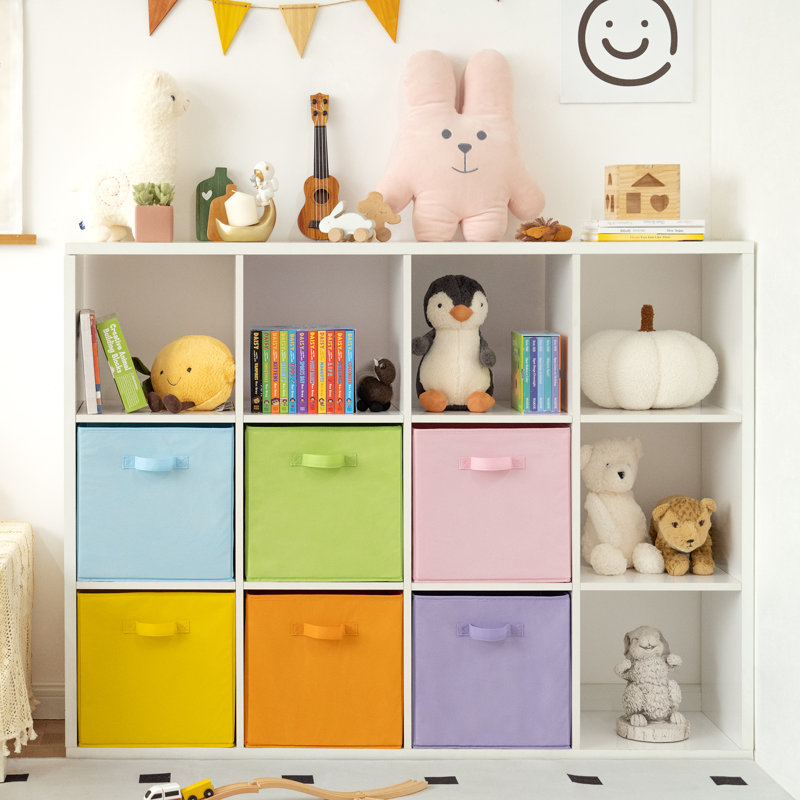 6 Pack Fabric Storage Cube, 13'' H X 13'' W X 13'' D, Multicolor