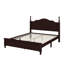 Structure de lit plateforme en bois, lit plateforme de style rétro avec support en lattes de bois-1056716076