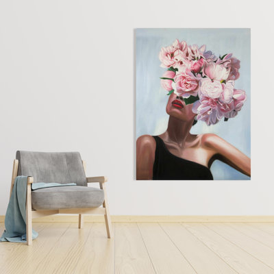 Voir la vie en fleurs - Toile rose hyperréaliste | Décoration intérieure