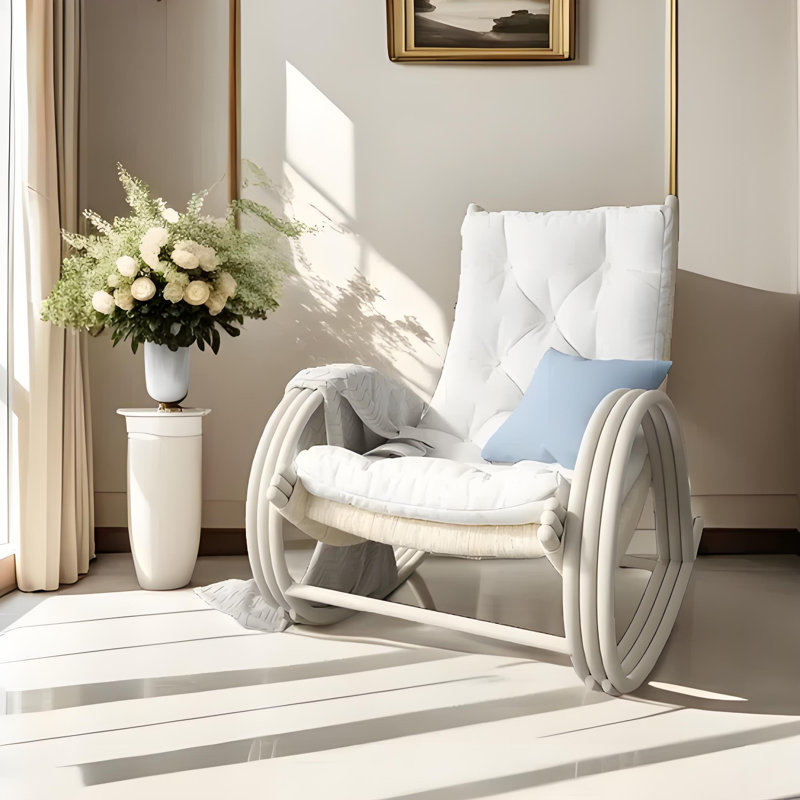 Fauteuil à bascule Creative Fashion, Blanc / Blanc cassé