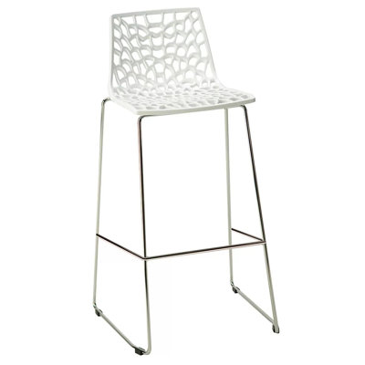 Spider Fixed Height Bar Stool - Glossy Pearl
